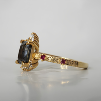 #94 Mystique of the Nile Metallic Spinel & Ruby Ring