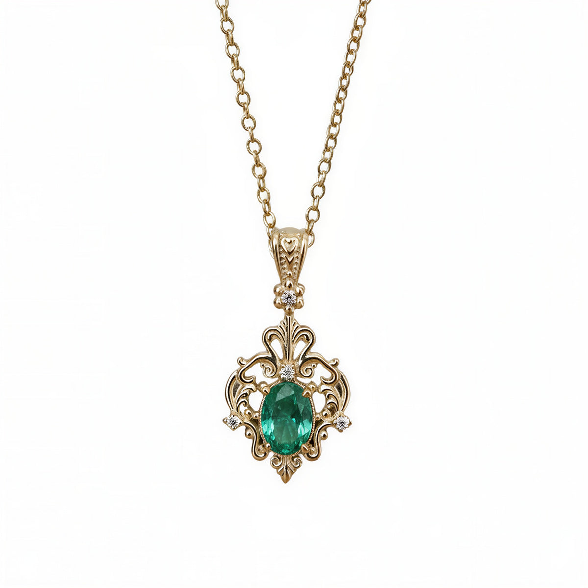 #510 Emerald Evelissed Necklace