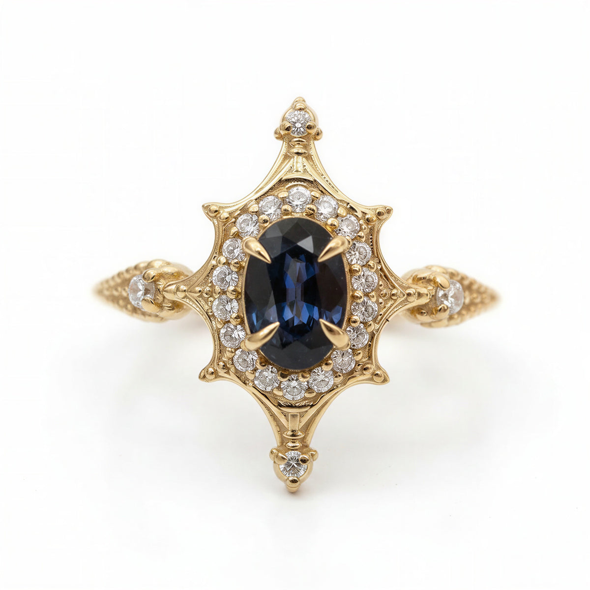 #92 Bicolor Sapphire Lunelle Diamond Ring