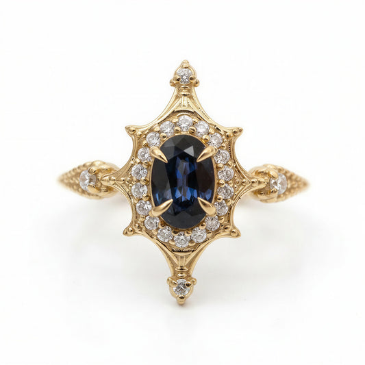 #92 Bicolor Sapphire Lunelle Diamond Ring