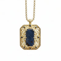 #512 Vesperian Pietersite Diamond Pendant