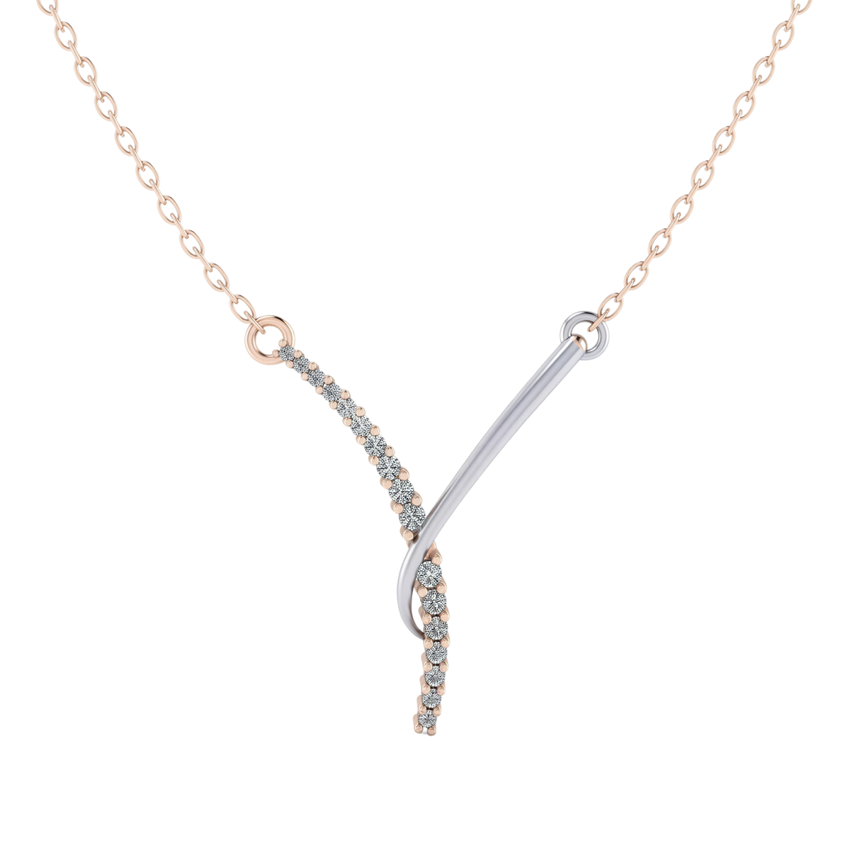 #CNP02 Minimal 2 line Nature Diamond Necklaces