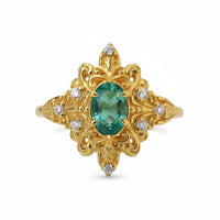 #88 Emerald Secret Diamond Ring