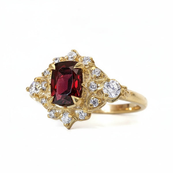 #90 Red Spinel Emberveil Diamond Ring