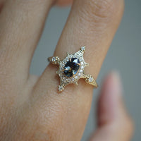 #92 Bicolor Sapphire Lunelle Diamond Ring