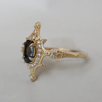 #92 Bicolor Sapphire Lunelle Diamond Ring