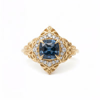 #84 Teal Tourmaline Dusktide Diamond Ring