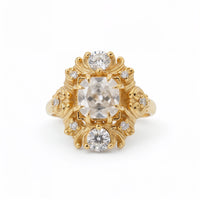 #83 Salt & Pepper Diamond Aurora Crown Ring