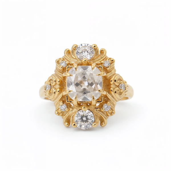 #83 Salt & Pepper Diamond Aurora Crown Ring