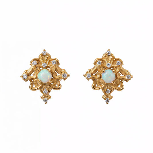 #302 Lunaria Opal Studs